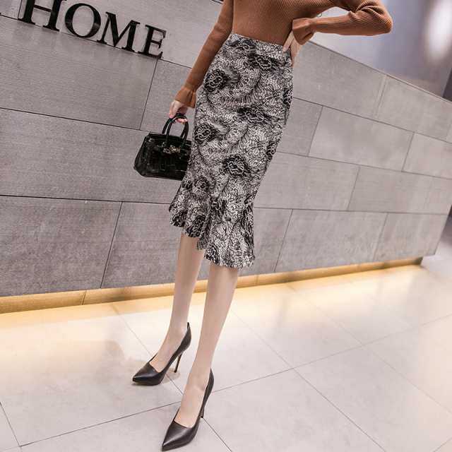 マーメイド スカート レディース きれいめ ファッション 春 春 韓国ファッション 韓国 着やせ 美脚 シンプル 無地 ボトムス カジュアル