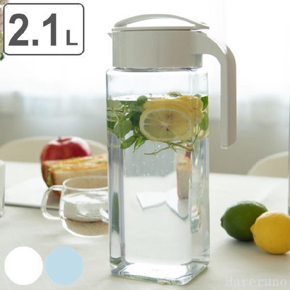 冷水筒 2.1L ドリンクビオ プラスチック （ 麦茶 ポット 麦茶ポット ピッチャー 水差し お茶ポット 熱湯 横置き 耐熱 ）