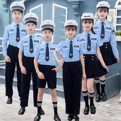 61子供用軍服衣装パイロット幼稚園学校制服小海軍学生警察制服CSパフォーマンス